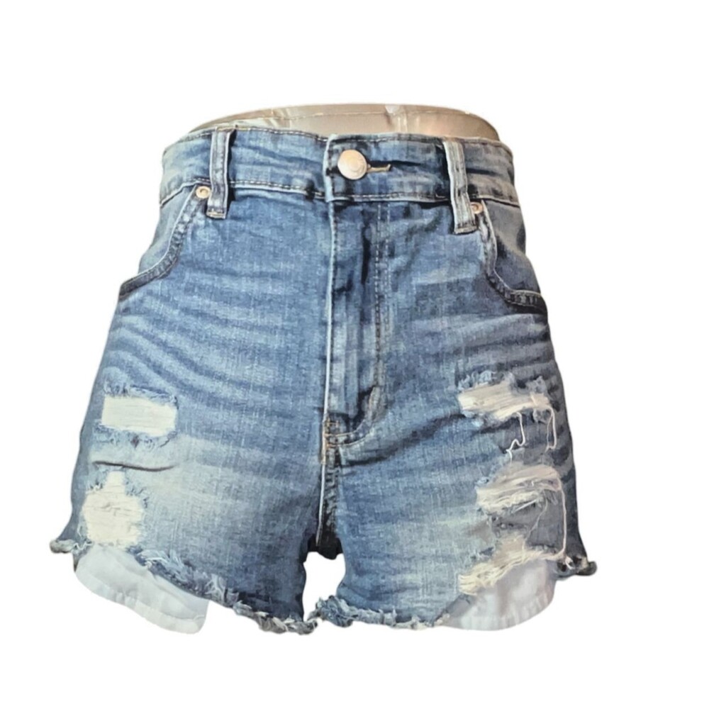 Bluenotes Denim Shorts Women 0 Midrise Distressed Stretch (W27 L2)